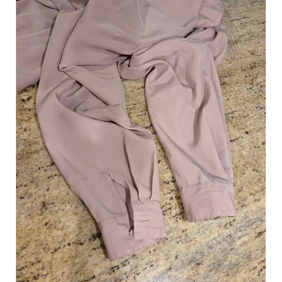 Vintage Blouse Dress Shirt Marlis Size 6  Band High Collar Pintuck Pleat Beige - Picture 9 of 12